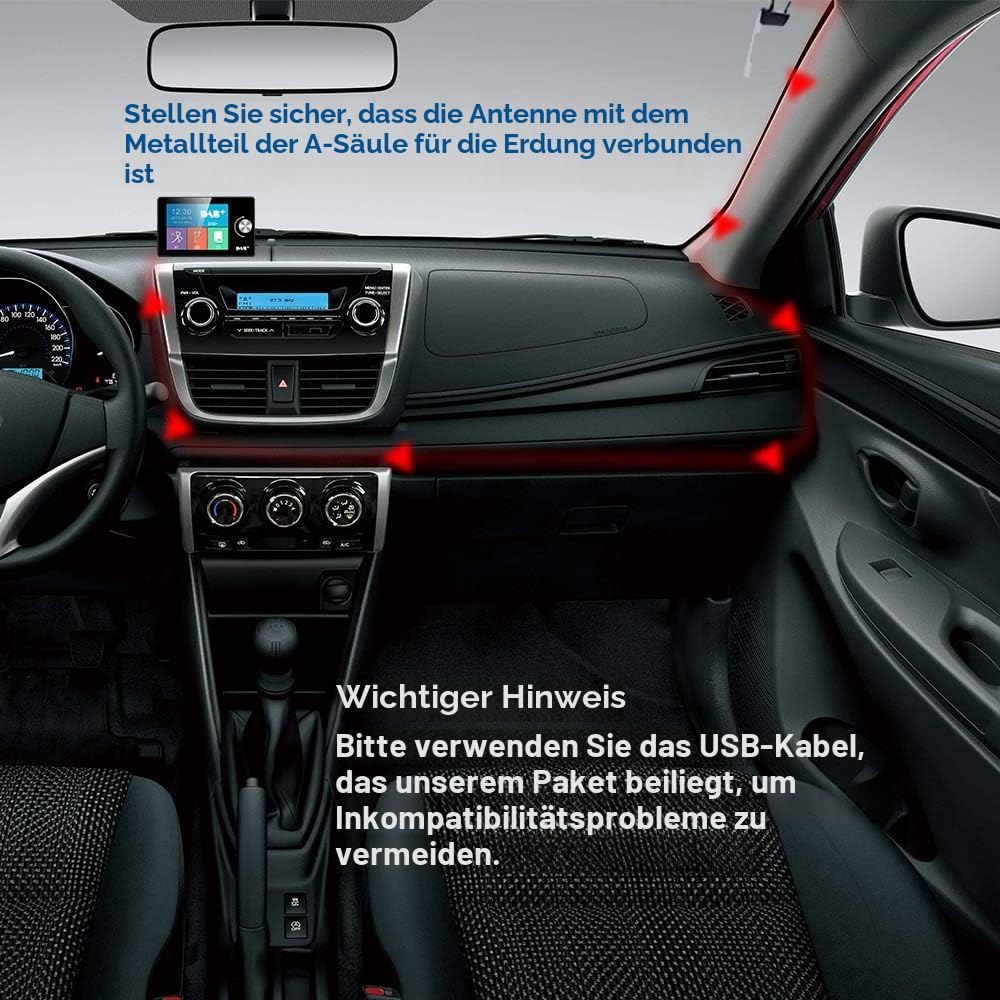 LEXXSON DAB Adapter für Autoradio Mit 2.8 Zoll Farb LCD Display