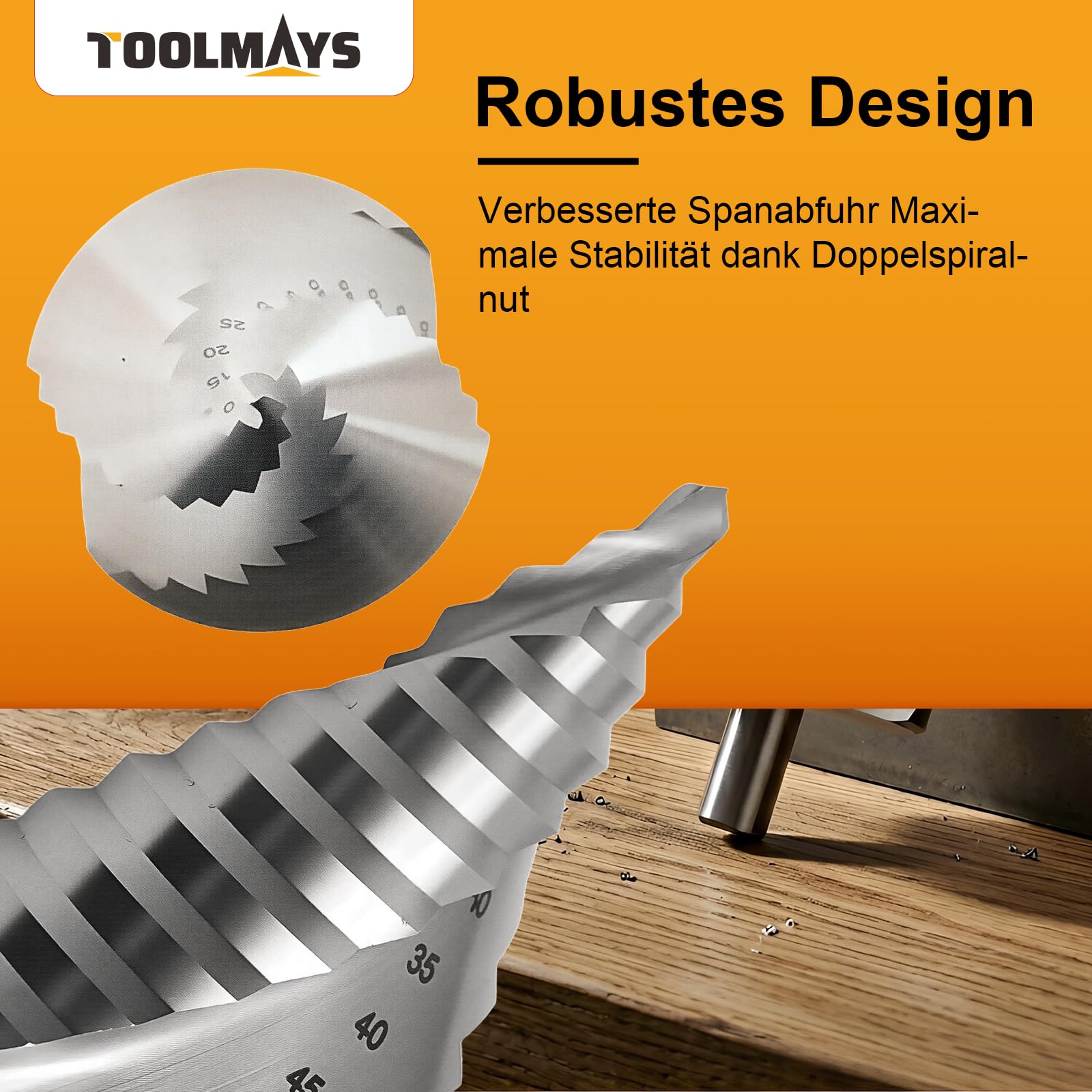 Stufenbohrer HSS, Kegelbohrer Ø6-60mm mit 12mm Schaft | Schälbohrer für Metall, Kunststoff und Holz, 12 Stufen konusbohrer,kunststoffbohrer