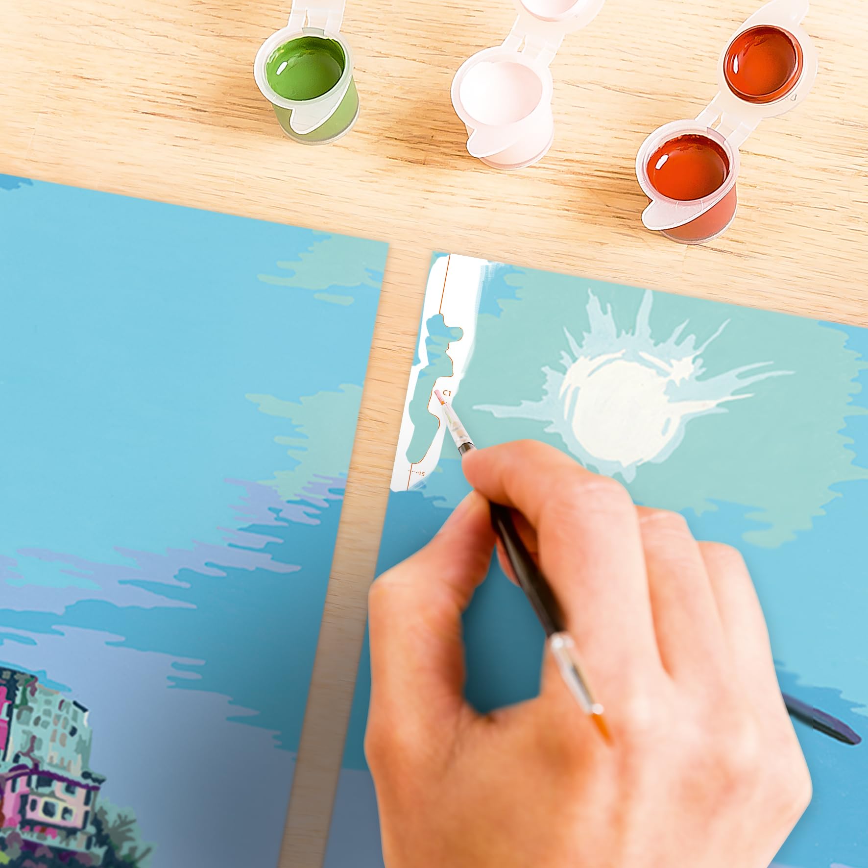 Ravensburger CreArt Cinque Terre - Malen nach Zahlen für Erwachsene | DIY Malset mit Pinsel und Acrylfarben, 80 x 50 cm, Geschenk für Frauen und Männer