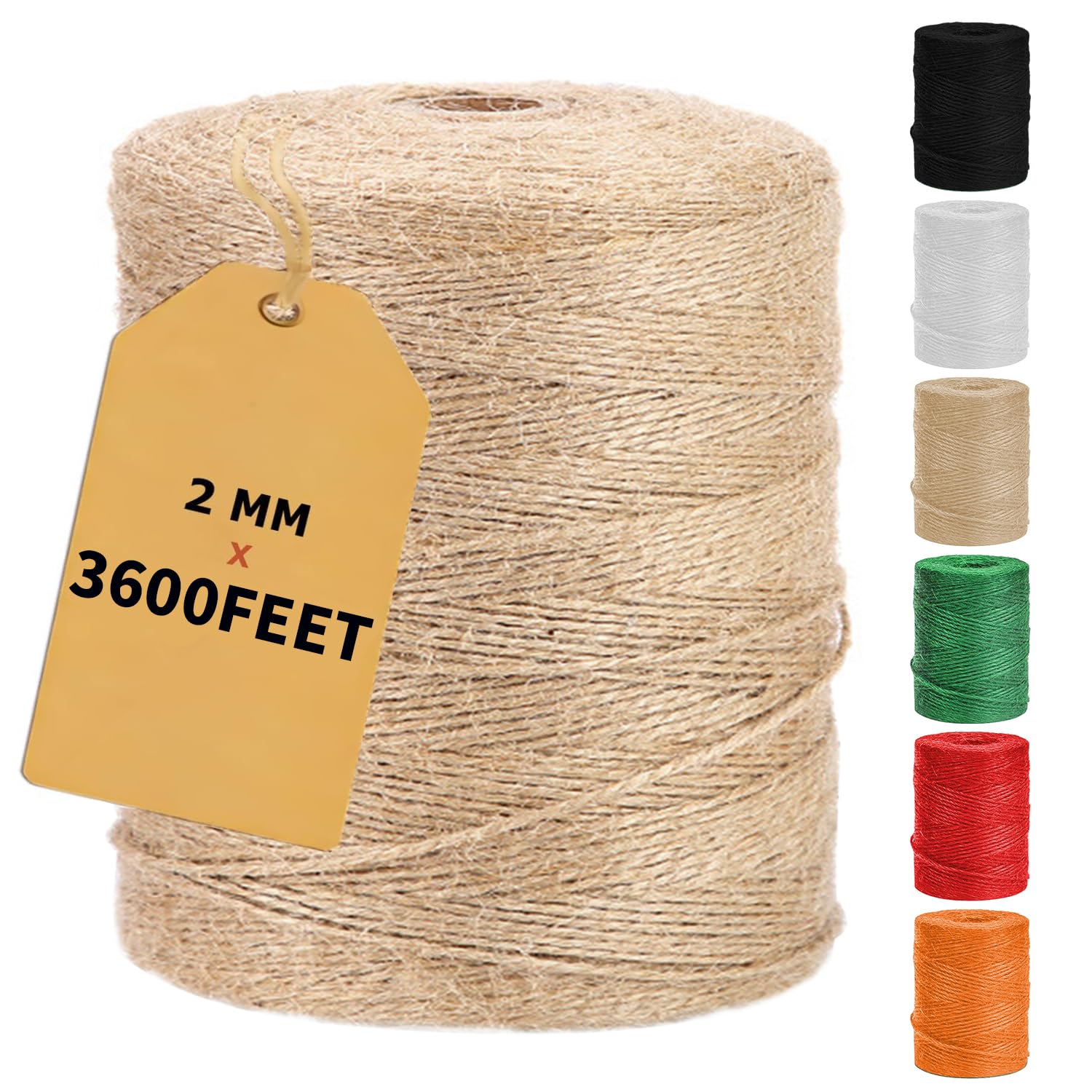 Vanhench 3600Feet Natural Jute Twine String