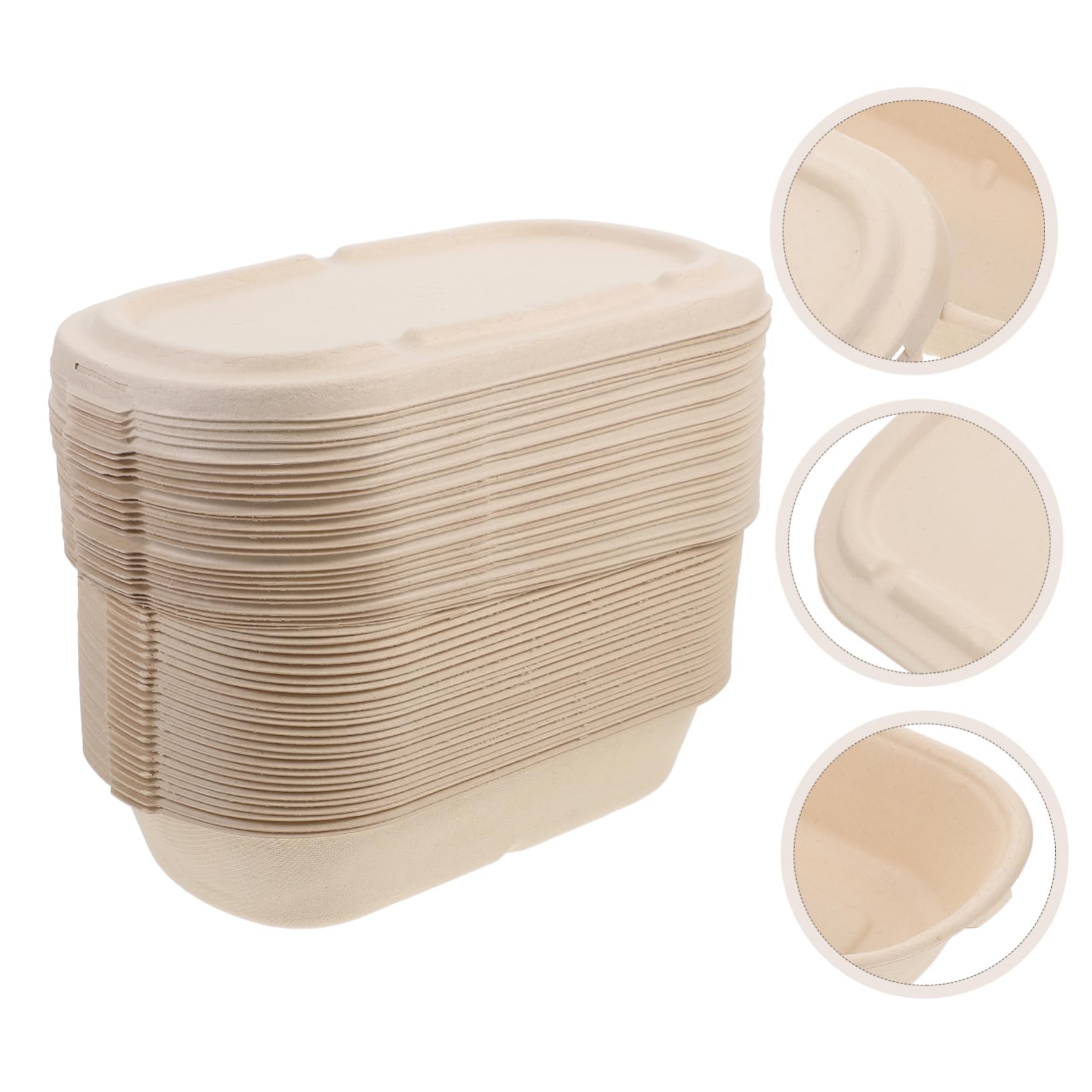 COLLBATH Scatole per Alimenti in Polpa di Cellulosa 850ml, Monouso, 25 Set, per Insalate e Pasti da Asporto, Mantiene Cibo Fresco e Sicuro