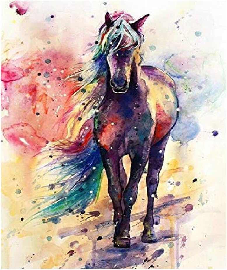 ACANDYL Paint by Number Kit, Horse DIY Painting, 16x20in Canvas, Acrylic Painting for Kids & Adults, Arts Craft Kit, Colorful Home Wall Decoration