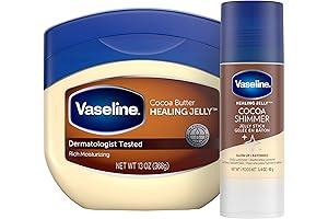 Healing Vaseline Rich Cocoa Moisturizing Jelly & Shimmer Stick Bundle for Shimmering, Radiant Skin