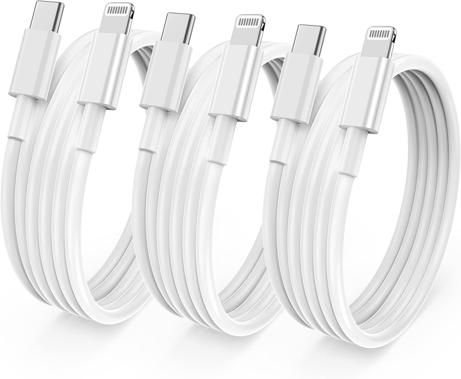 3Pack 3ft iPhone Fast Charger Cable, [Apple MFi Certified