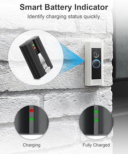 Miniatura 7 de Mrupoo Paquete de 2 baterías recargables de iones de litio V4 de repuesto para timbre de puerta y cámara de 2343plus, también para cámara adhesiva