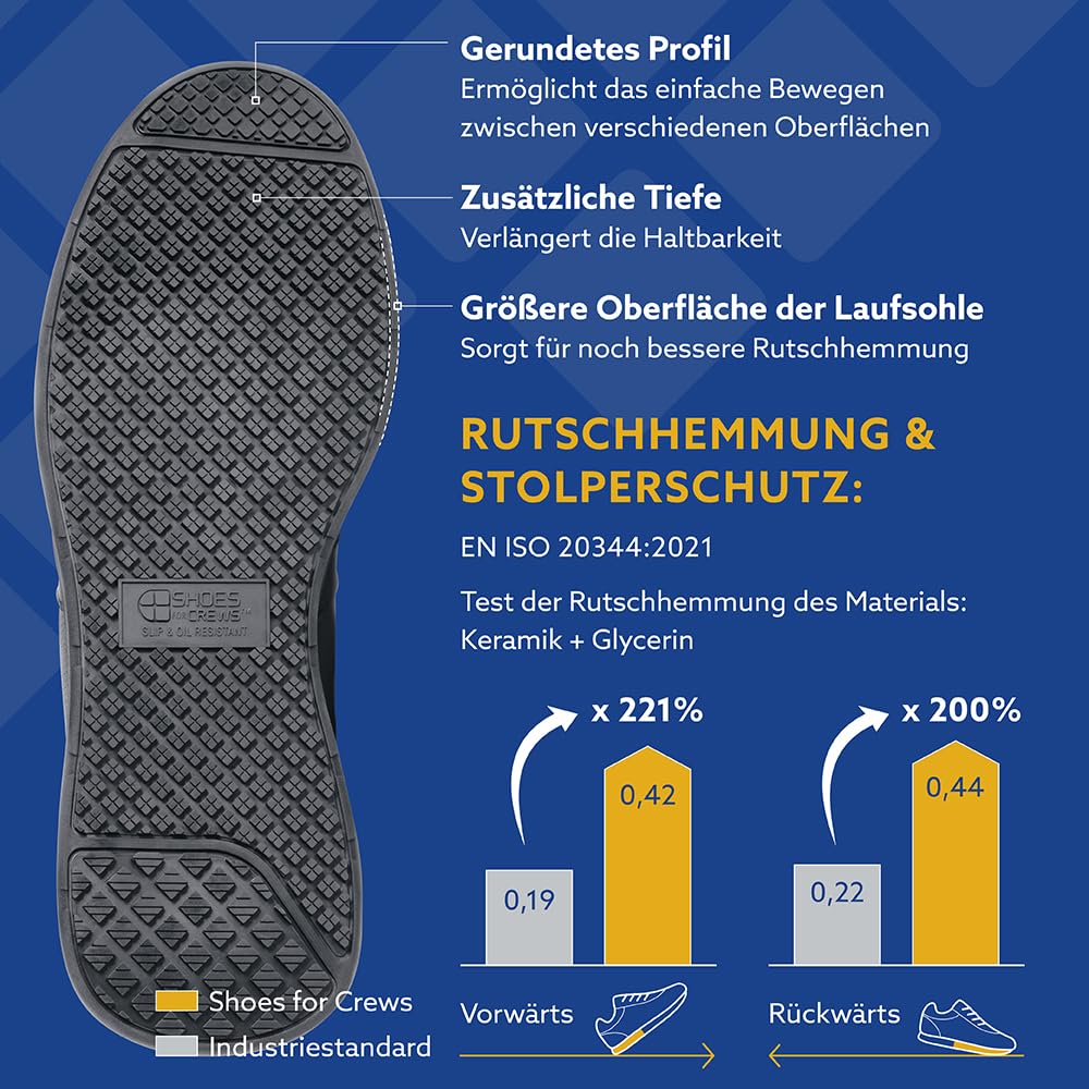 Shoes for Crews Herren-Arbeits-Sneaker mit rutschhemmender Sohle – Leichte, Wasserabweisende Herren-Schuhe, ideal für Gastronomie und Küchen für Kellner und Koch, Einzelhandel – Freestyle II