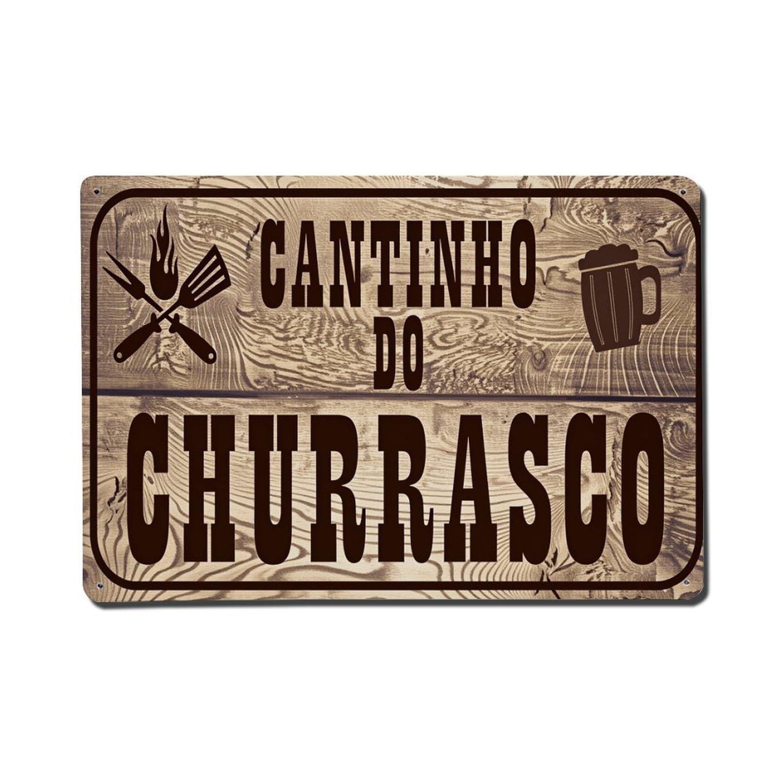 Wooden Style Sign With Grill Tools And Beer Mug Tin Sign Vintage Metal Poster, Home Bar Garage Man Cave Cafe Indoor & Outdoor Wall Decoration 8x12Inches