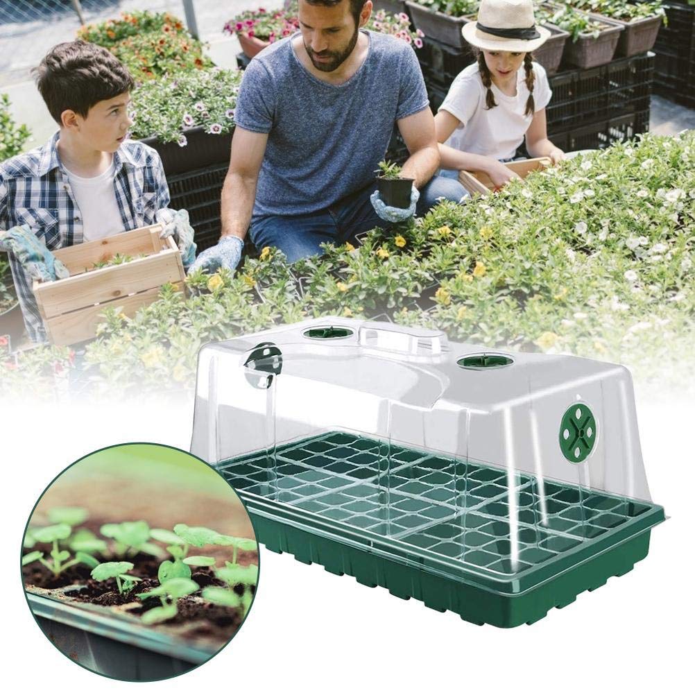 TOPINCN Caja de Cultivo de Semillas de Plantas, Iniciador de Plántulas de Vivero de 12 Orificios de Plástico de para Jardineros y Cultivadores (1)