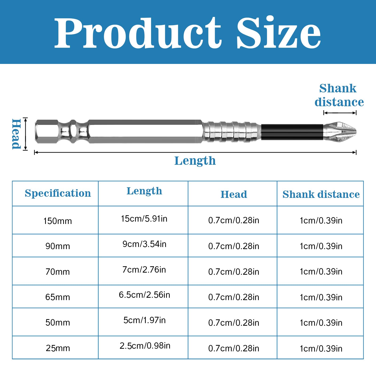 High Magnetic Screwdriver Drill Bit Set, 6pcs Anti-Slip Impact Bits, Precision & Durable Screwdriver Bits - Image 2
