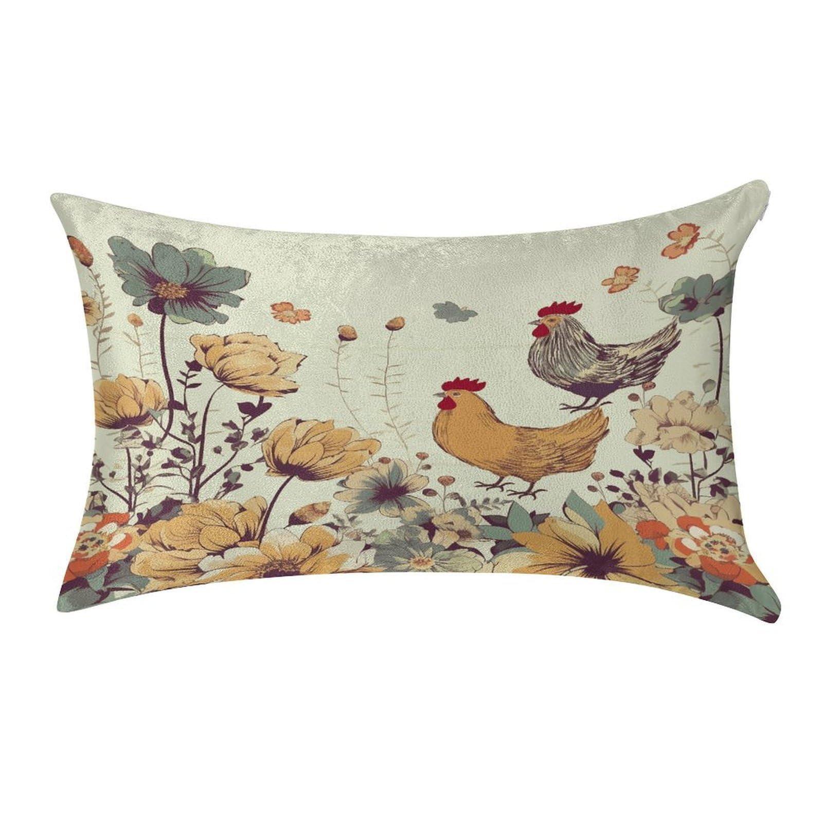 Btcowzrv Style Floral Hens Pillow Cover Pillow Case Pillowcase