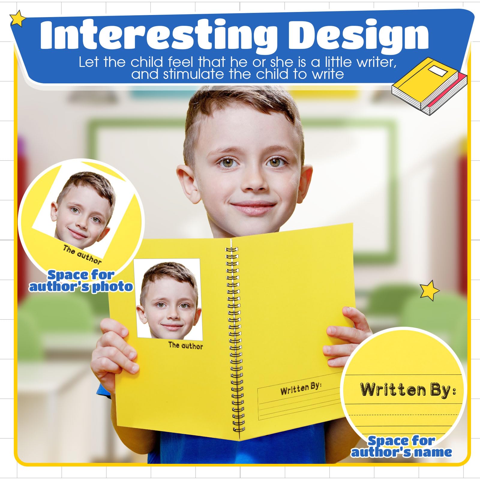 Henoyso 10 pezzi 100 pagine a spirale per composizione primaria K-2, diari primari per disegnare e scrivere, per bambini, asilo, scrittura a mano, quaderno per pratica della scrittura a mano, 24 x 19