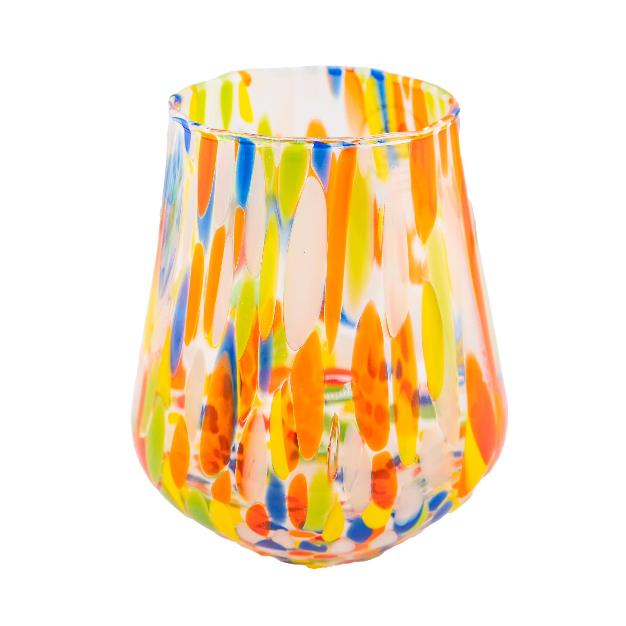 MurArt Bicchieri di Murano Set da 6 bicchieri da 300ml in vetro soffiato a mano in lavorazione artigianale Made in Italy B8 (Misto, Bicchieri Acqua 6pz)
