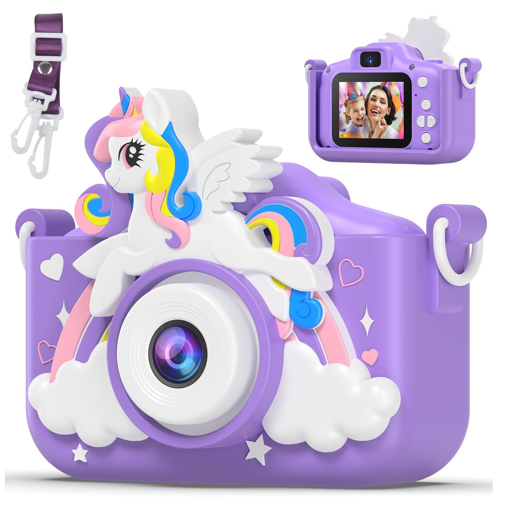 ZODZE 2024 Upgrade Unicorn Kids Camera for Girls, Christmas Birthday Gifts for Girls Boys, Selfie Digital Video Camera for Toddlers, Cute Portable Little Girls Boys Gifts Toys for 3 4 5 6 Years Old (B0DCPBQ5QM) Amazon Price History, Amazon Price Tracker