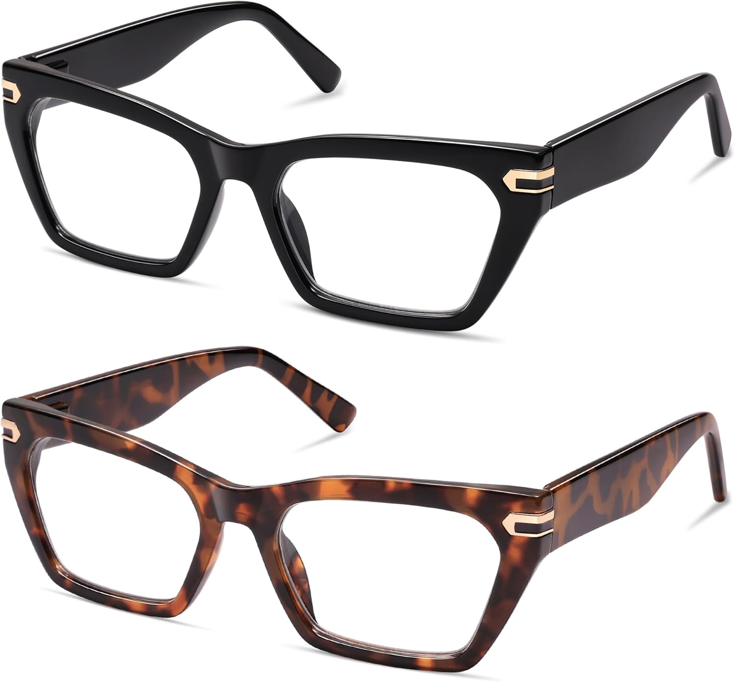 AMOMOMA Oversized Cat eye Reading Glasses for Women,Men,Men Blue Light Blocking Computer Readers Spring hinge AM6148