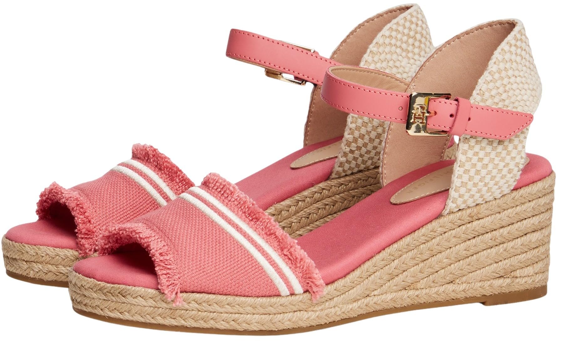 Tommy Hilfiger Espadrilles Compensées Femme Fringe Canvas à Talon Compensé