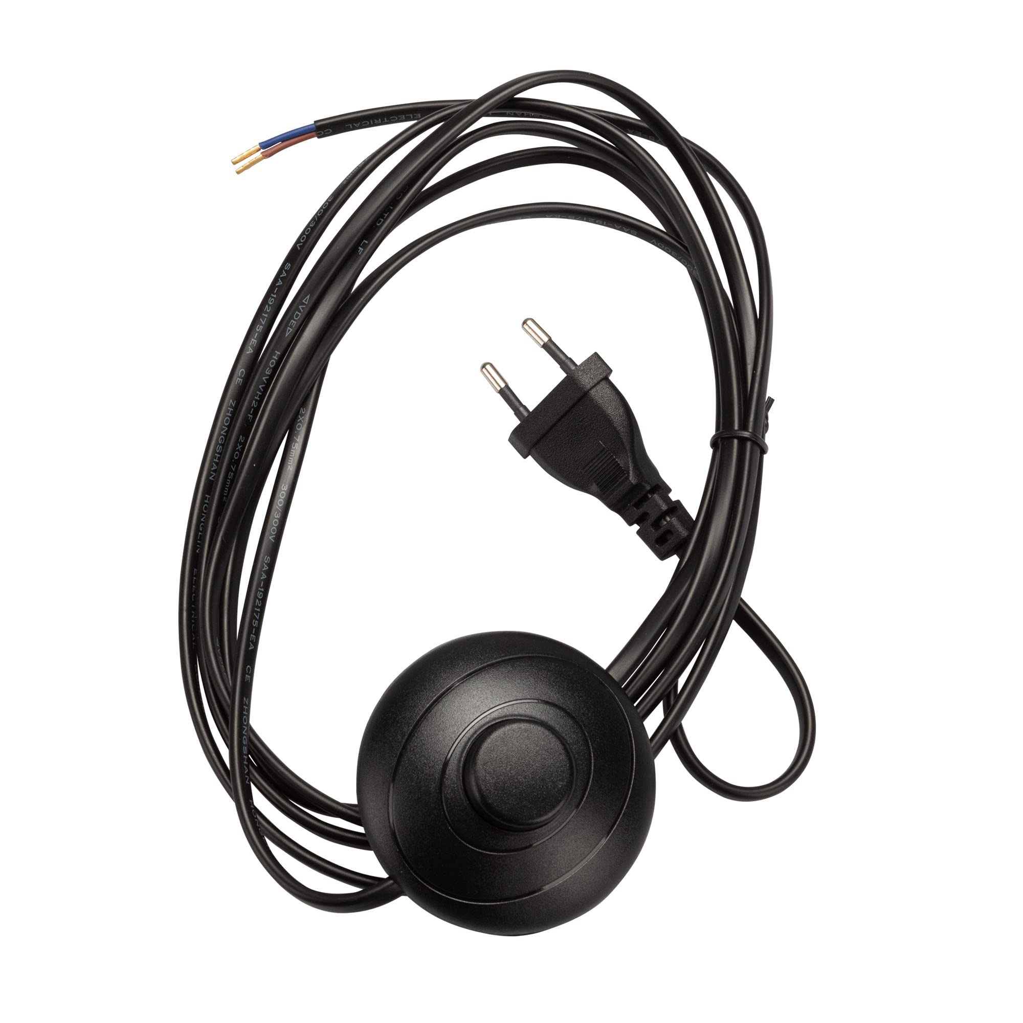 Cavo Alimentazione 3m Con Interruttore A Pedale - Spina Europea C7, Nero - Foto 2