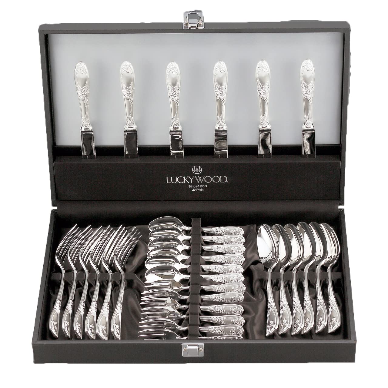 Amazon｜ラッキーウッド カトラリーセット 日本製 パリ洋白 30pc