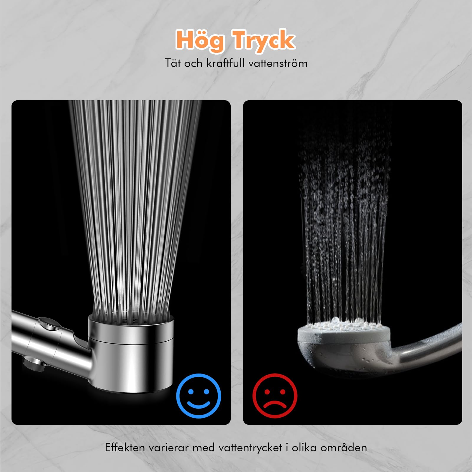 MEKO Soffione Doccia con Filtro a 15 Fasi, Soffione Anticalcare con Tubo da 1,5M, 3 + 1 Tipi di Getti per Soffione Doccia ad Alta Pressione e Risparmio Idrico-Argento Cromato