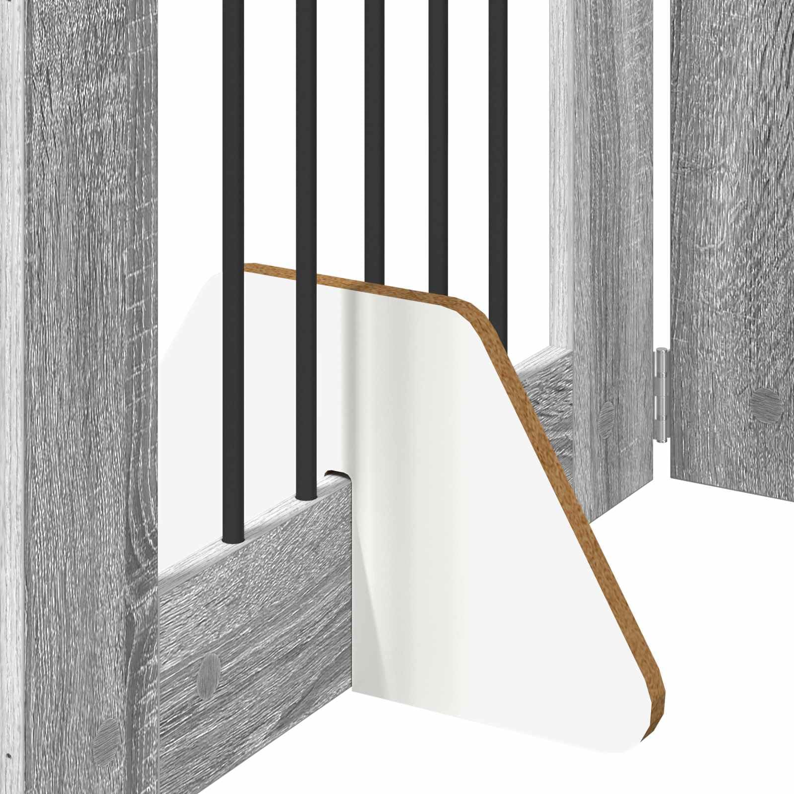 Portería para perros con soporte, 4 unidades, Sonoma gris, 60 x 80 cm, plegable y portátil, para uso en interiores y exteriores, como protección segura para cachorros y perreras