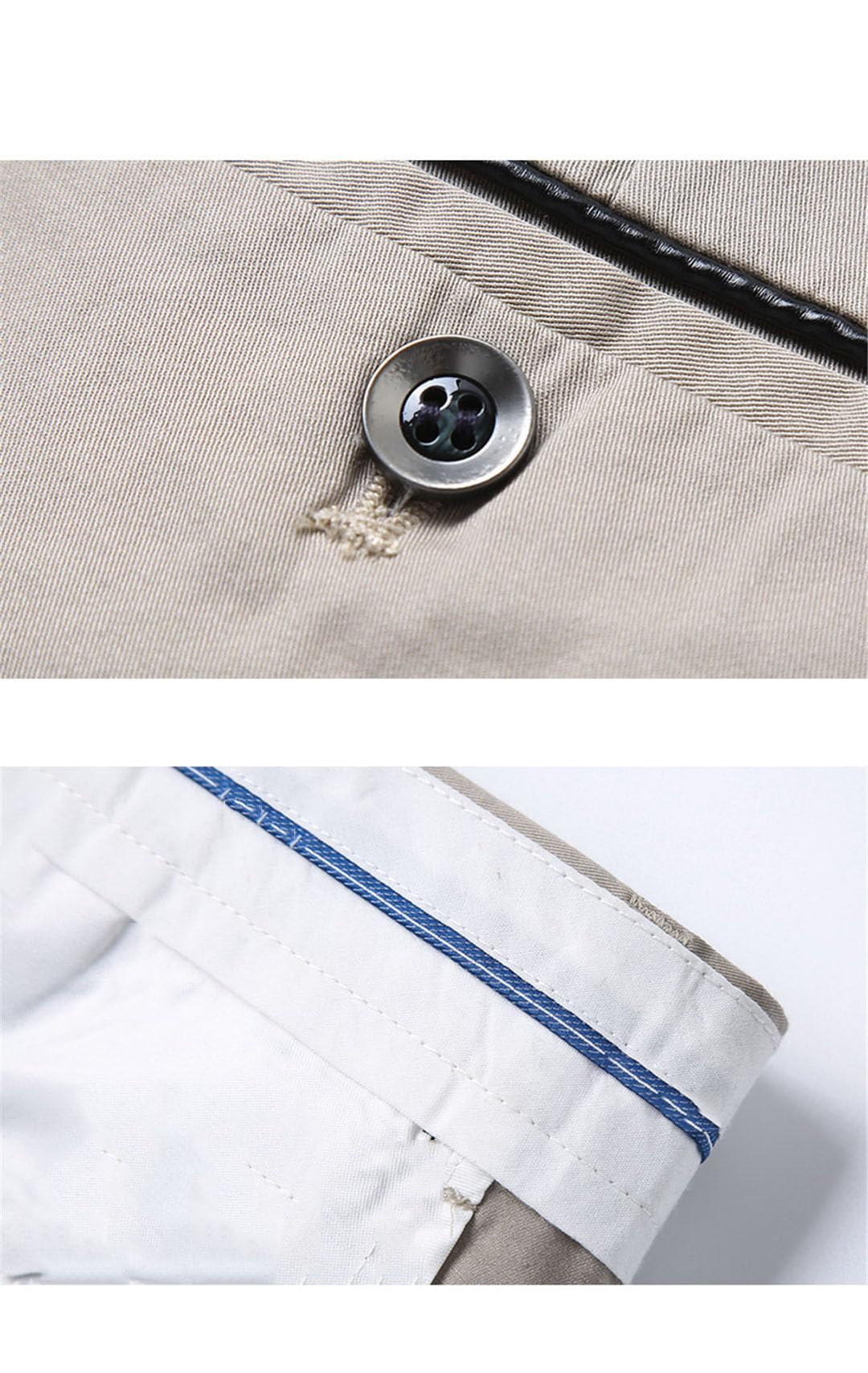 Vogrtcc Pantaloni Casual da Uomo in Cotone Sottile Pantaloni Dritti Larghi Elasticizzati da Lavoro