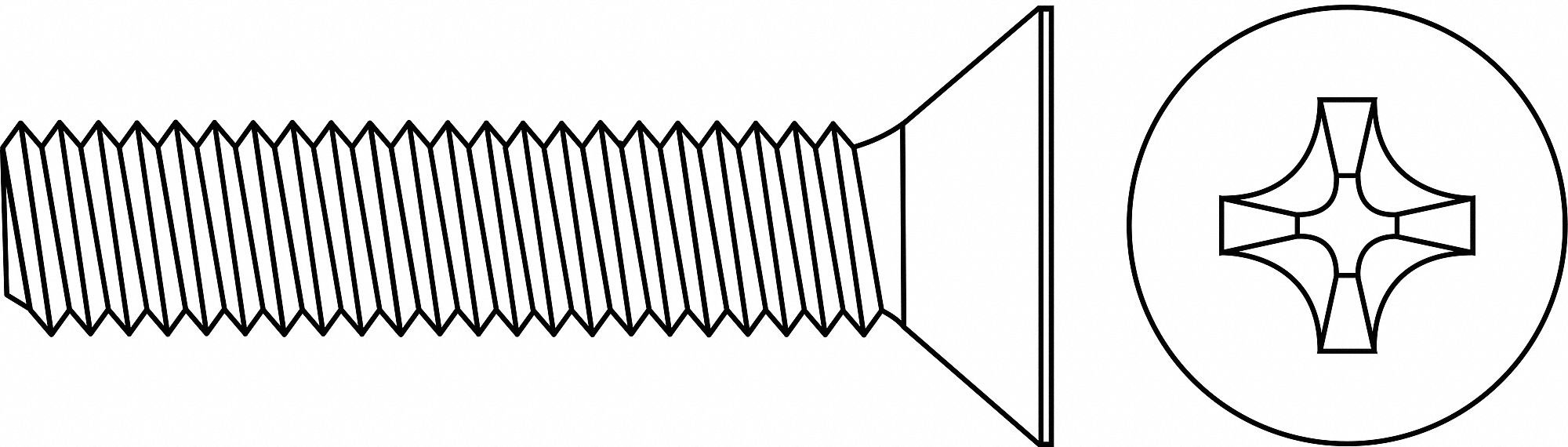 Phillips Flat Machine Screws 10-32 X 3/4 - 100 Piece Pack