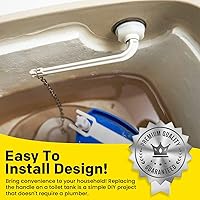 Vista 5 de Qualihome Toilet Tank Flush Lever Replacement for American Standard (White, Straight Arm)