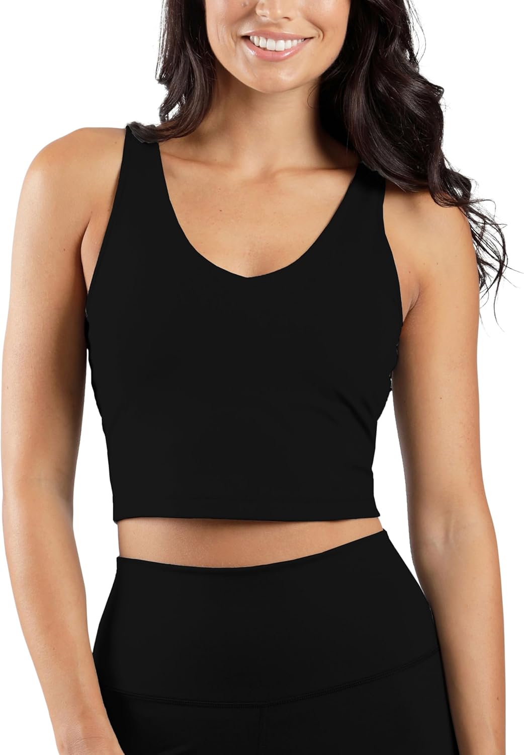 90 Degree By Reflex 2 Pack Workout Tank Performance Medium Support Longline Top with Built-in Bra - Image 2