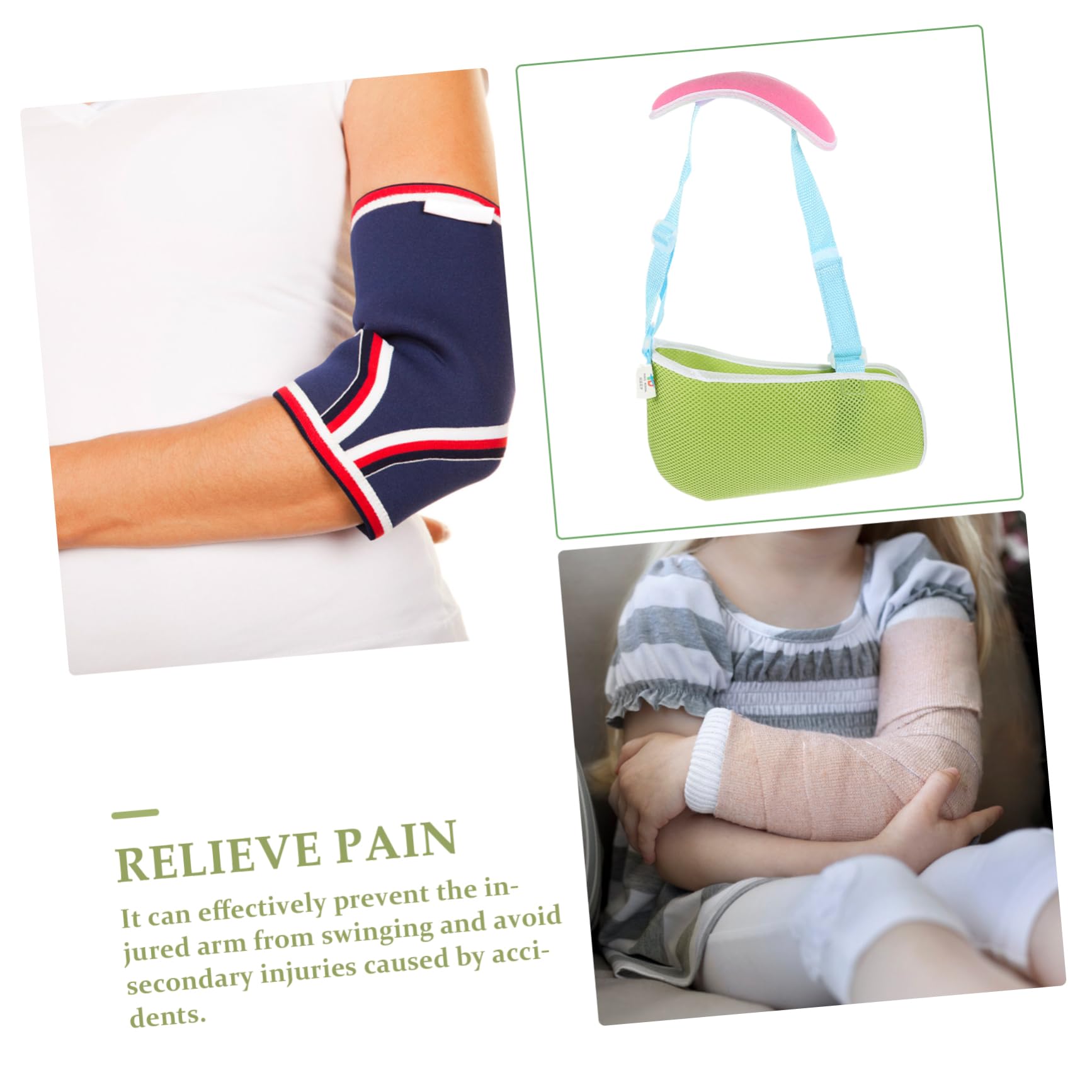 FRCOLOR Arm Strap Shoulder Immobilizer Leash for Broken Elbow Sling Child Arm Stabilizer Immobilizer Support for Shoulder Arm Sling for Men Arm Sling Shoulder Brace Net Green