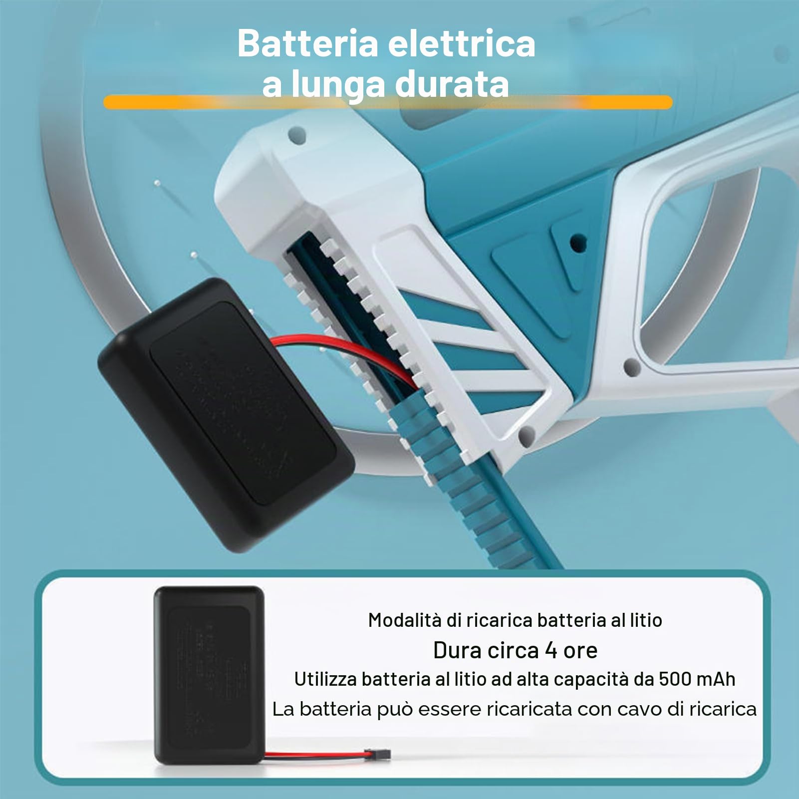 Pistole ad Acqua Elettriche,Pistola ad acqua automatica,Pistola ad Acqua Elettrica per Bambini e Adulti,Ricaricabile Water Blaster,Potente Pistola Acqua,Pistola ad Acqua Elettrica Super Potente,giallo