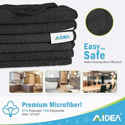 Miniatura 9 de AIDEA Paño de limpieza de microfibra, 8 unidades, toallas de microfibra suave para automóviles, trapos de limpieza absorbentes, paños de lavado sin