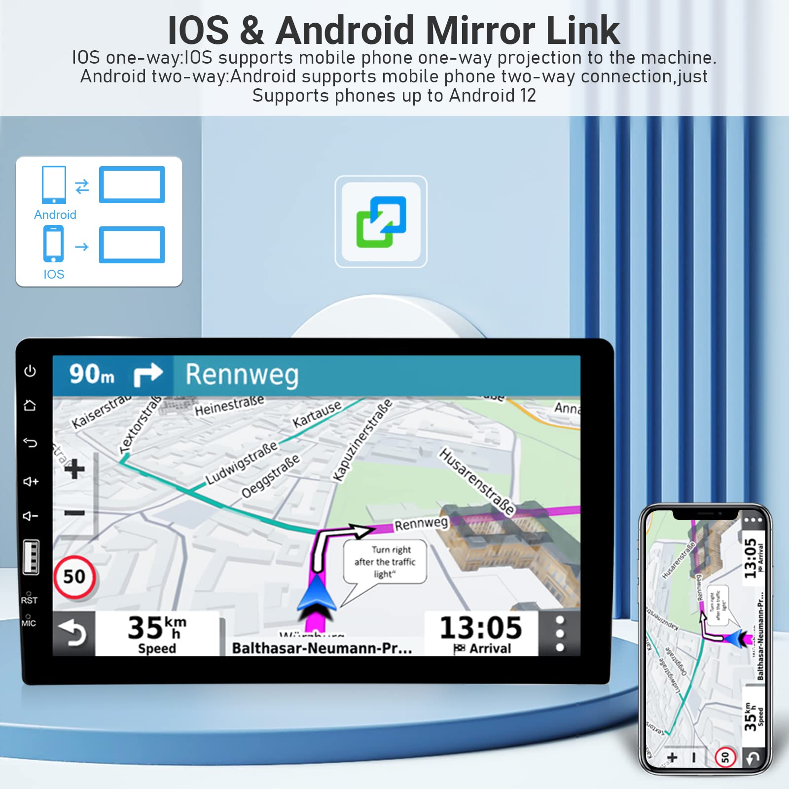 1 Din Apple CarPlayer Android Auto Stereo Media Ontvanger 5 Touch Screen Autoradio met Ondersteuning Bluetooth Handsfree Bellen FM SWC USB AUX Mirror Link 8 LED Backup Camera 1 Din Apple CarPlayer Android Auto Stereo Media Ontvanger 5 Touch Screen Autoradio met Ondersteuning Bluetooth Handsfree Bellen FM SWC USB AUX Mirror Link 8 LED Backup Camera