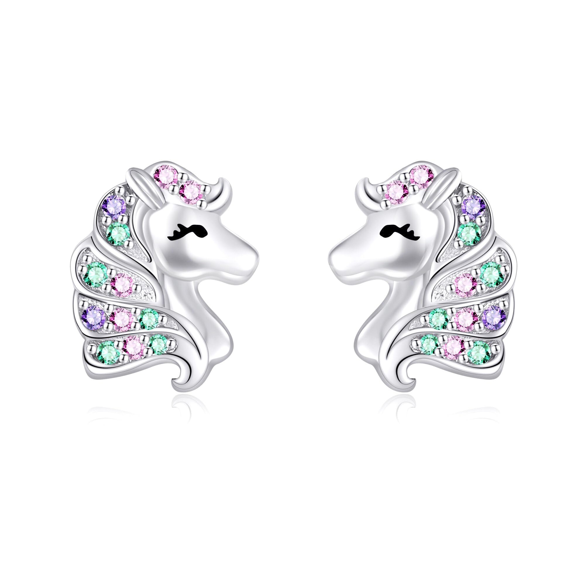 DAYLINLOVE Flamingo/Dackel/Shih Tzu/küken/Einhorn/Highland Rind/Pferd/Igel Ohrringe 925 Sterling Silber Süße Tier Ohrstecker Tier Schmuck für Frauen Freund Geburtstags Geschenke