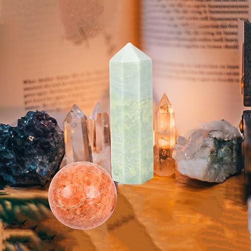Miniatura 7 de JIC Gem Cristal curativo natural de piedra solar Esfera de adivinación piedra preciosa Esfera Feng Shui Reiki Aura Cristal Bola decoración para
