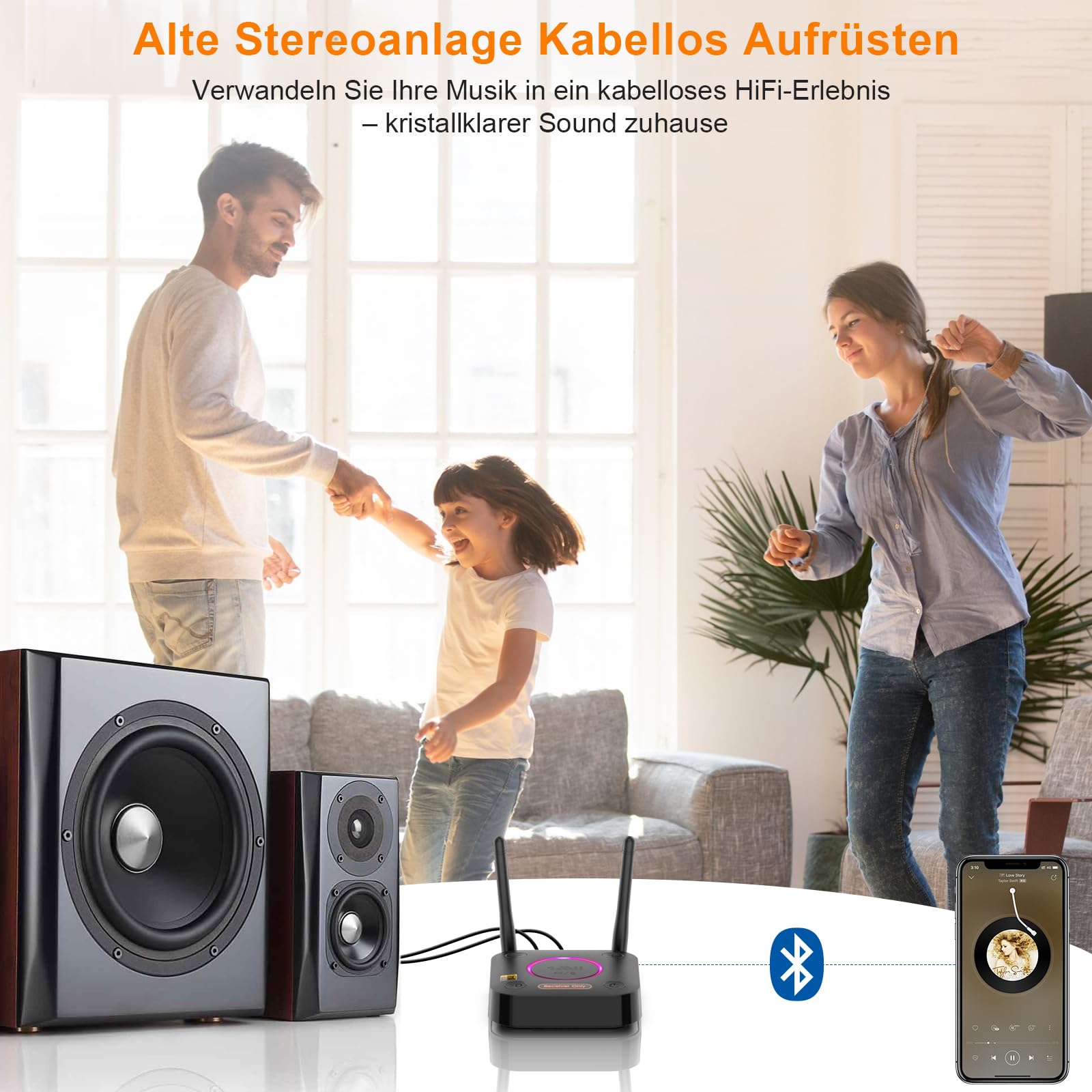 1Mii B06Ultra Bluetooth 5.3 Empfänger Stereoanlage HiFi Audio Adapter LDAC aptX HD DAC Optisch Koaxial RCA 3,5mm AUX