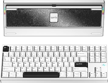 KEEBMONKEY WOBKEY Crush 80 Reboot CNC Aluminum 5-Second Quick-Release Triple-Mode Connectivity Mechanical Keyboard with Superior Acoustics Lite Silver