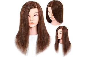 100% Real Human Hair Mannequin Head for Braiding Practice