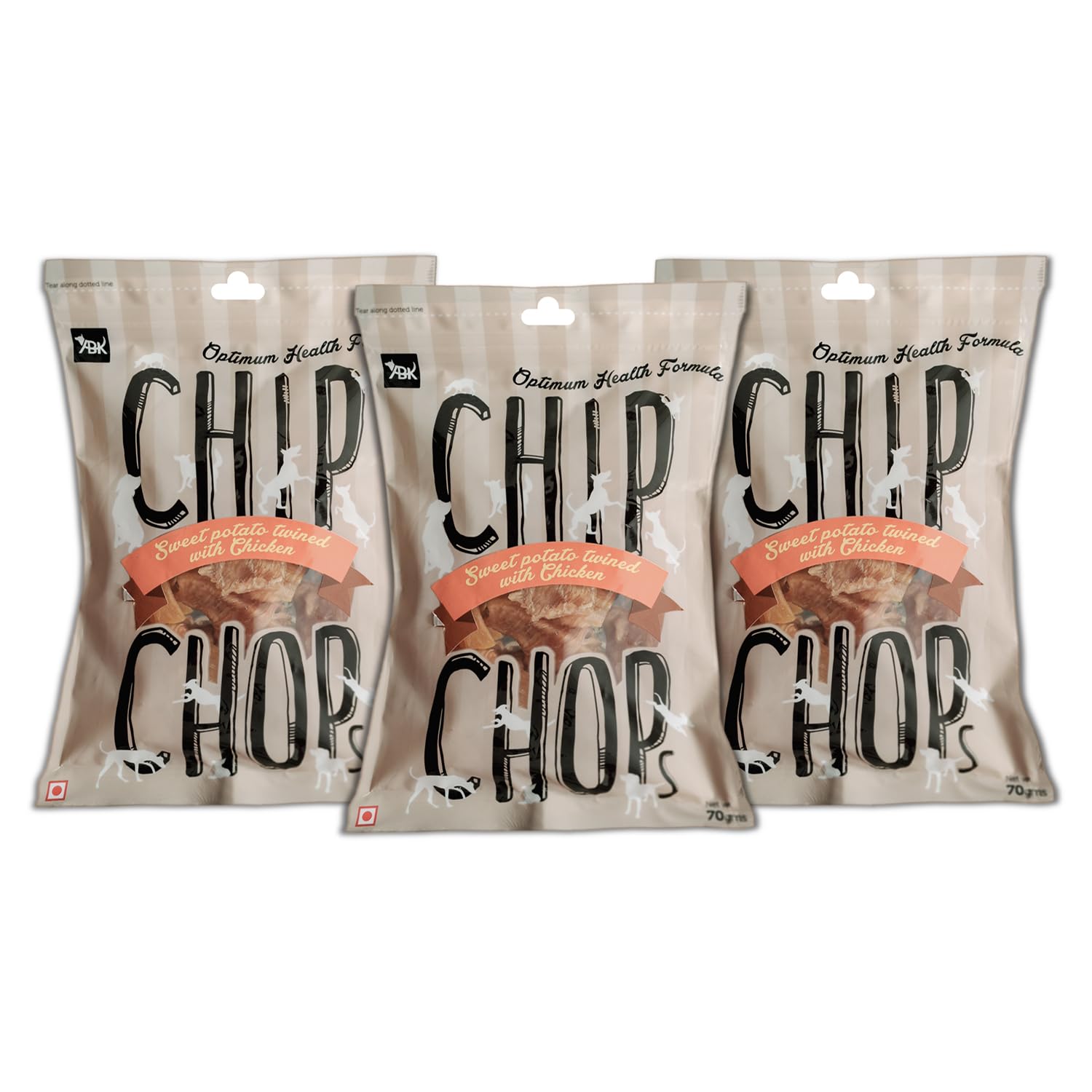 Chip Chops Sweet Potato Chicken Dog Treat, Optimum Health Formula, Highly Nutritional & Digestible, Suitable for All Dog Breeds, Easy to Digest, No Artificial Flavors Added, Multi-Pack (Pack of 3) - 210g (B01N1JWJYO) Amazon Price History, Amazon Price Tracker