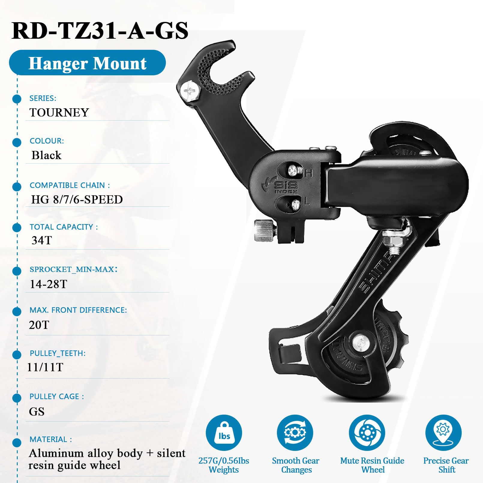 Amazon.com : Hanger Mount Rear Derailleur RD-TZ31A 6/7 Speed for