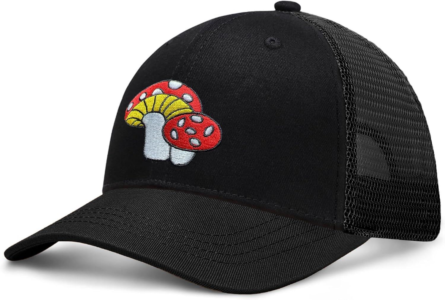 Mushroom Hat,Cute Country Style Cap, Unisex Trucker Baseball Hat with Vintage Embroidery,Adjustable Snapback, Fun Gift