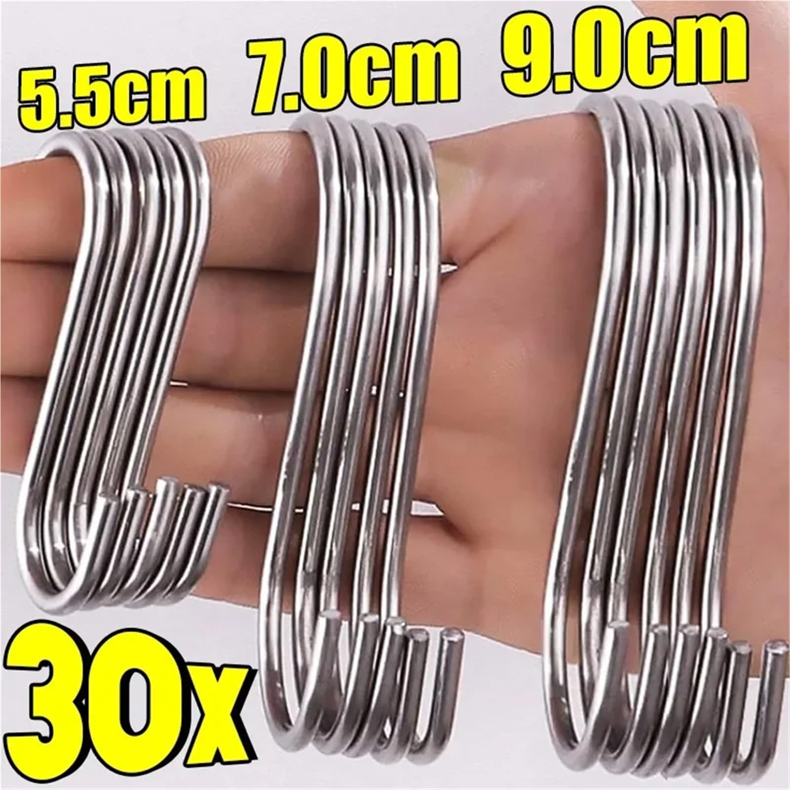 10–20 Stück S-Haken-förmige Haken for Küche, Badezimmer, Taschen, Kleidung, Handtücher, Pflanzen, for Aufhängen von Kleiderbügeln(10PCS,9.0cm)