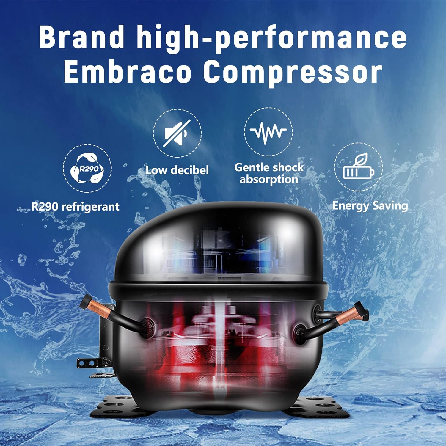 JINSONG 27" Commercial Freezer with Single Solid Door, 23 cu.ft Stainless Steel Reach-in Freezer for Restaurant, Bar, Shop, Residential, with 4 Shelves and 4 wheels