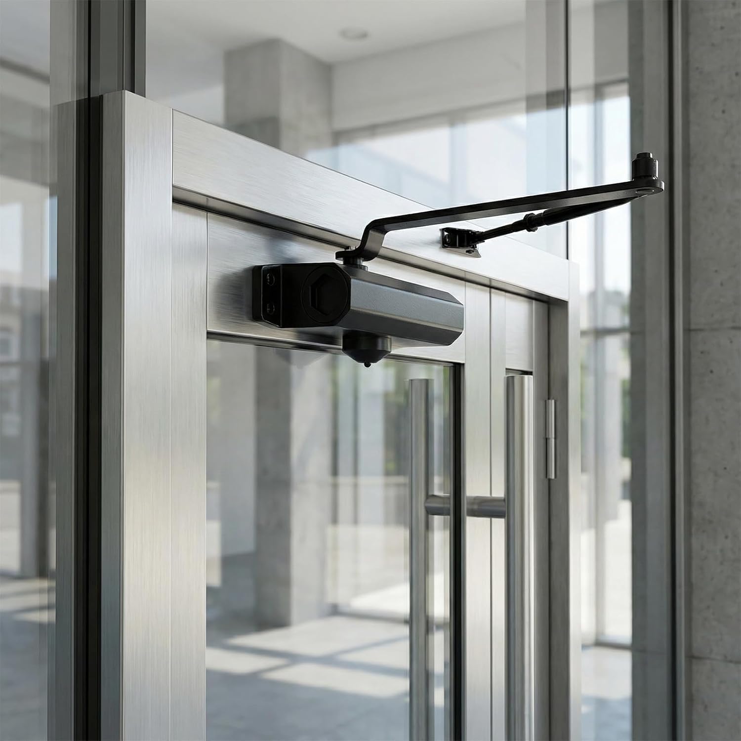 2 PCS Size 3 Heavy Duty Door Closer, Load Up 30 to 150 lbs Self-Closing Surface Mounted Automatic Door Closer for Commercial Entrances and Heavy Doors