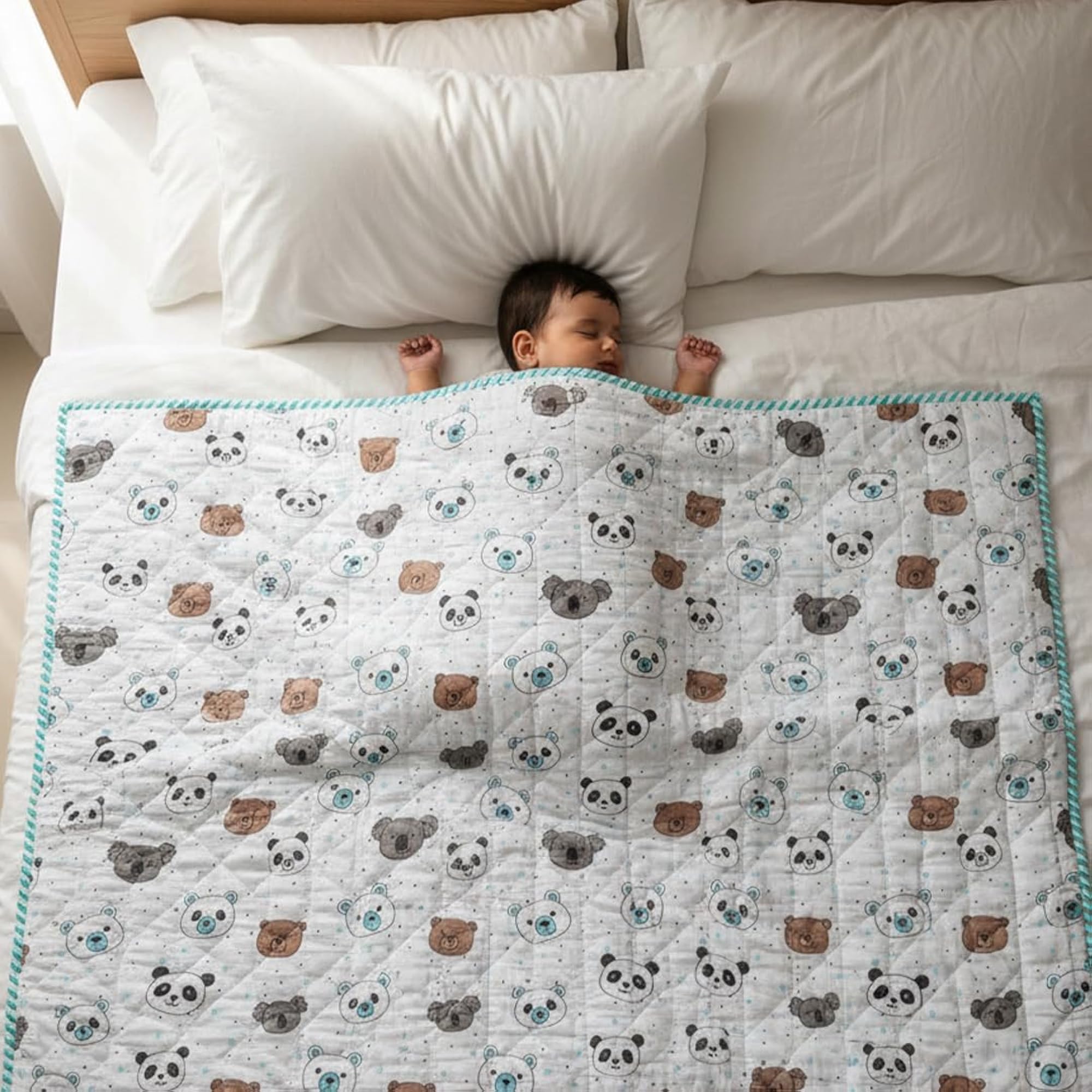 100% Cotton Reversible Kids Blanket, Soft & Cozy