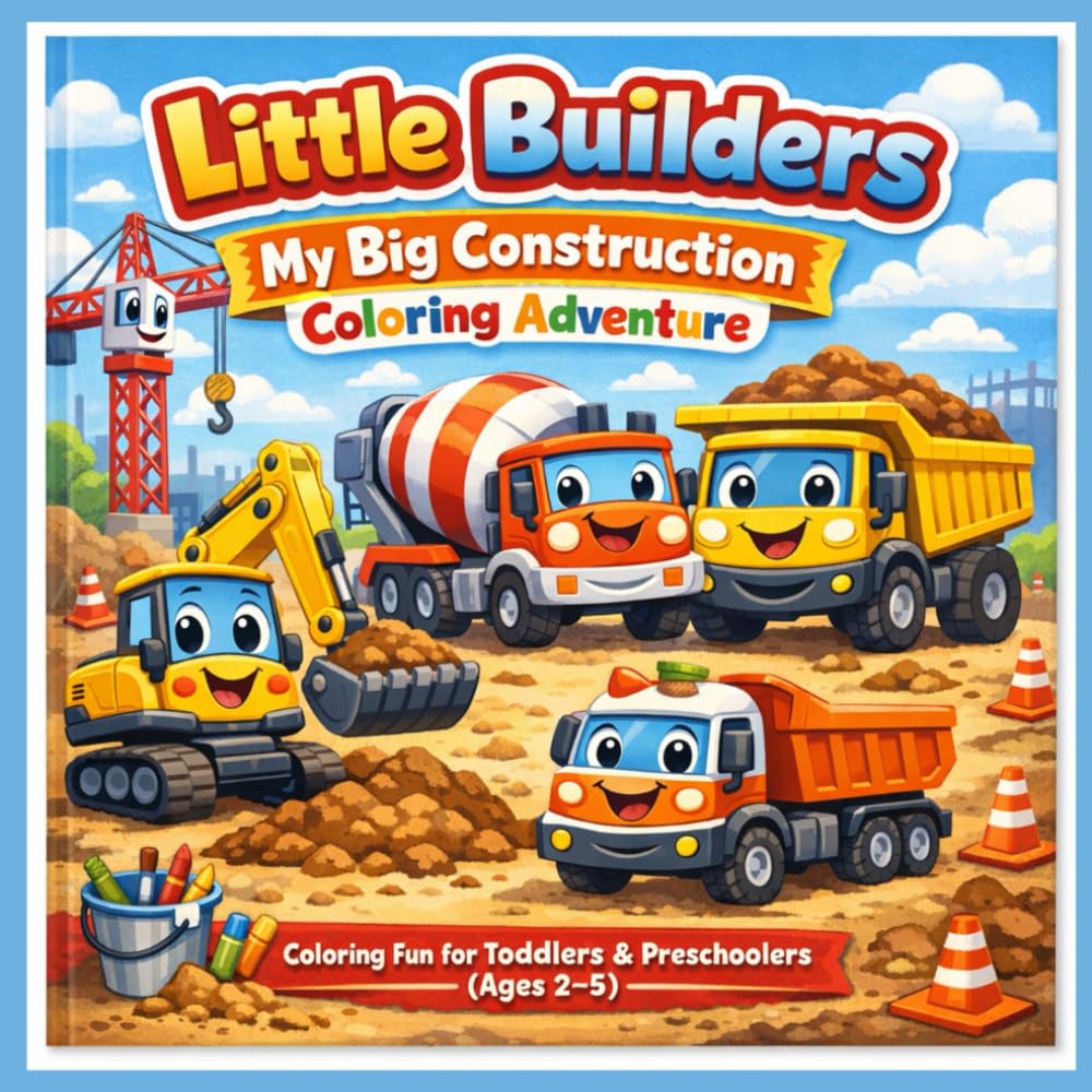 Little Builders My Big Construction Coloring Adventure: Coloring Fun for Toddlers & Preschoolers (Ages 2-5)
