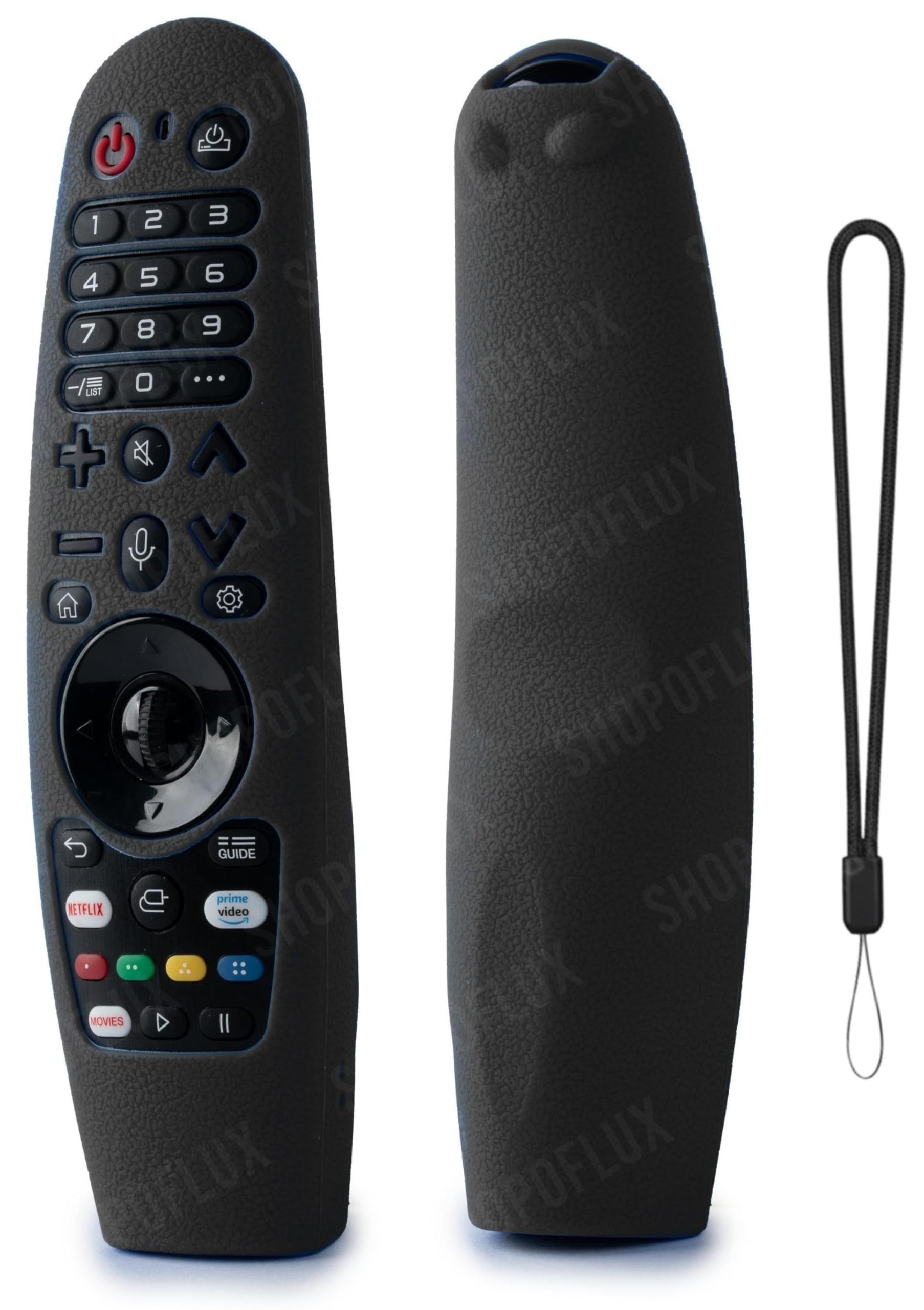 Shopoflux Silicone Full Wrap Case Compatible with LG AN-MR19BA AN-MR600 Magic Remote with Lanyard [Remote Not Included] (Black)-picture-23