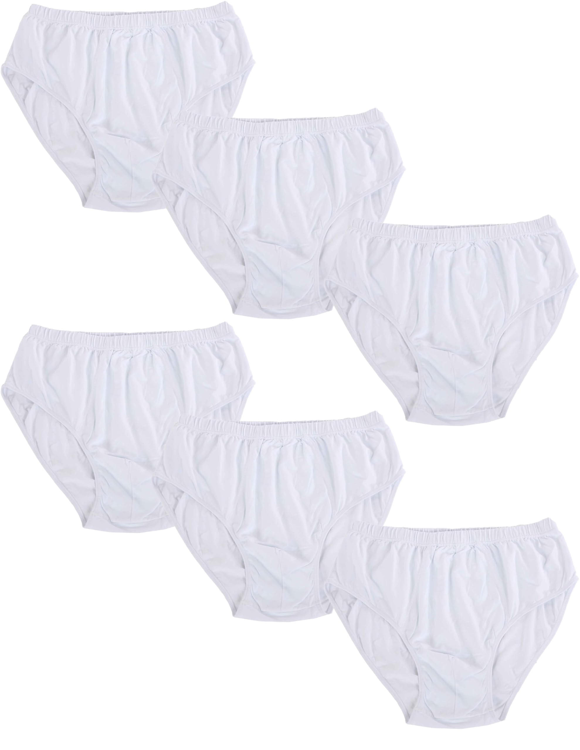 Set 6 Slip da Uomo in Cotone, Vita Alta, Taglie Forti