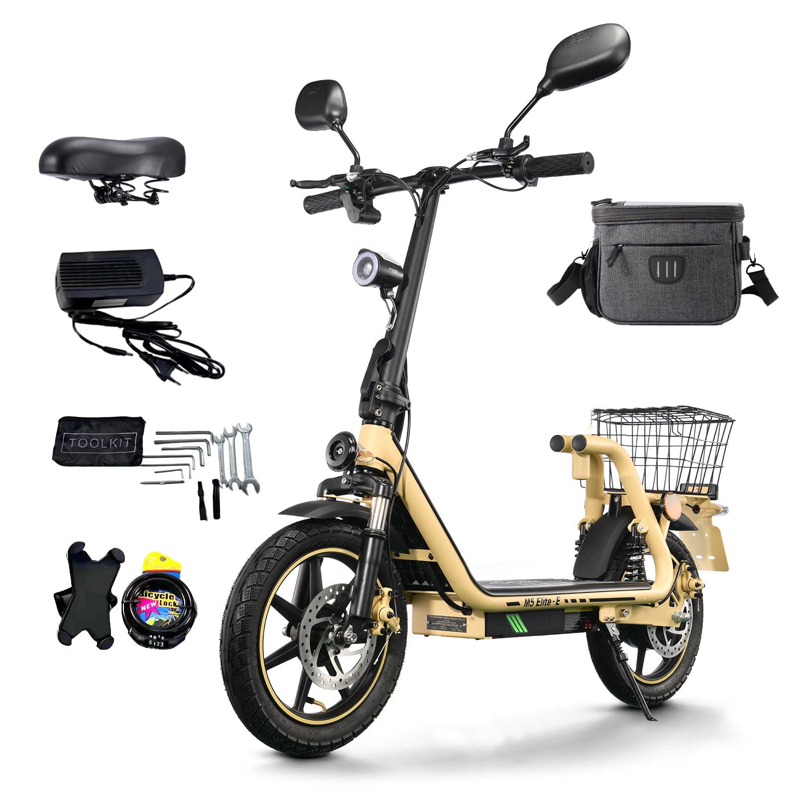 TWOFISH Monopattino Elettrico per Adulti, 14 Pollici Omologato per la Circolazione su strada (EEC), Motore da 500 W, Batteria da 48 V 13 Ah, Pneumatici, Portata 120 kg,
