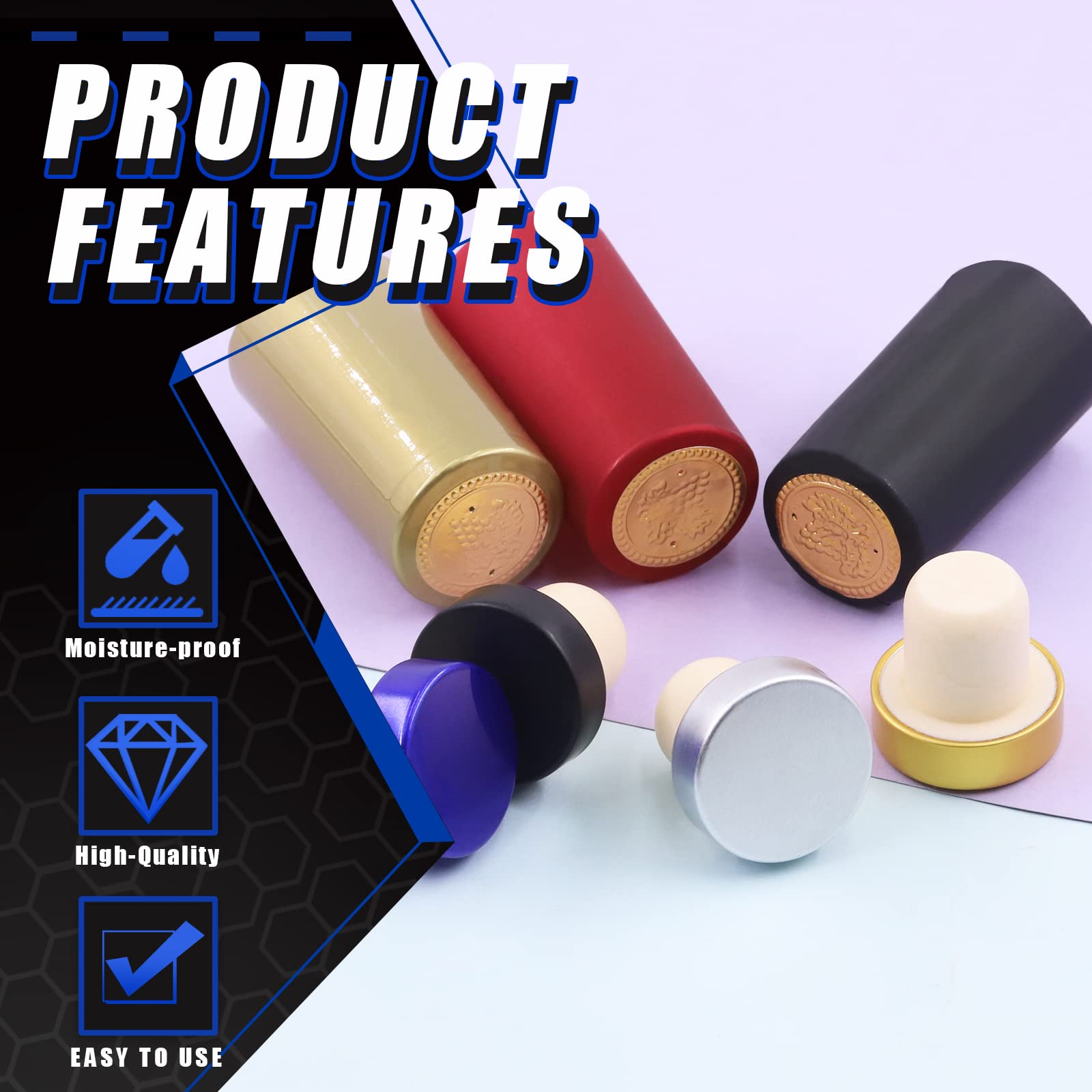 Set 54 Tappi In Sughero Per Vino - Con Capsule Termorestringenti, Per Home Brewing E Regali - Foto 8