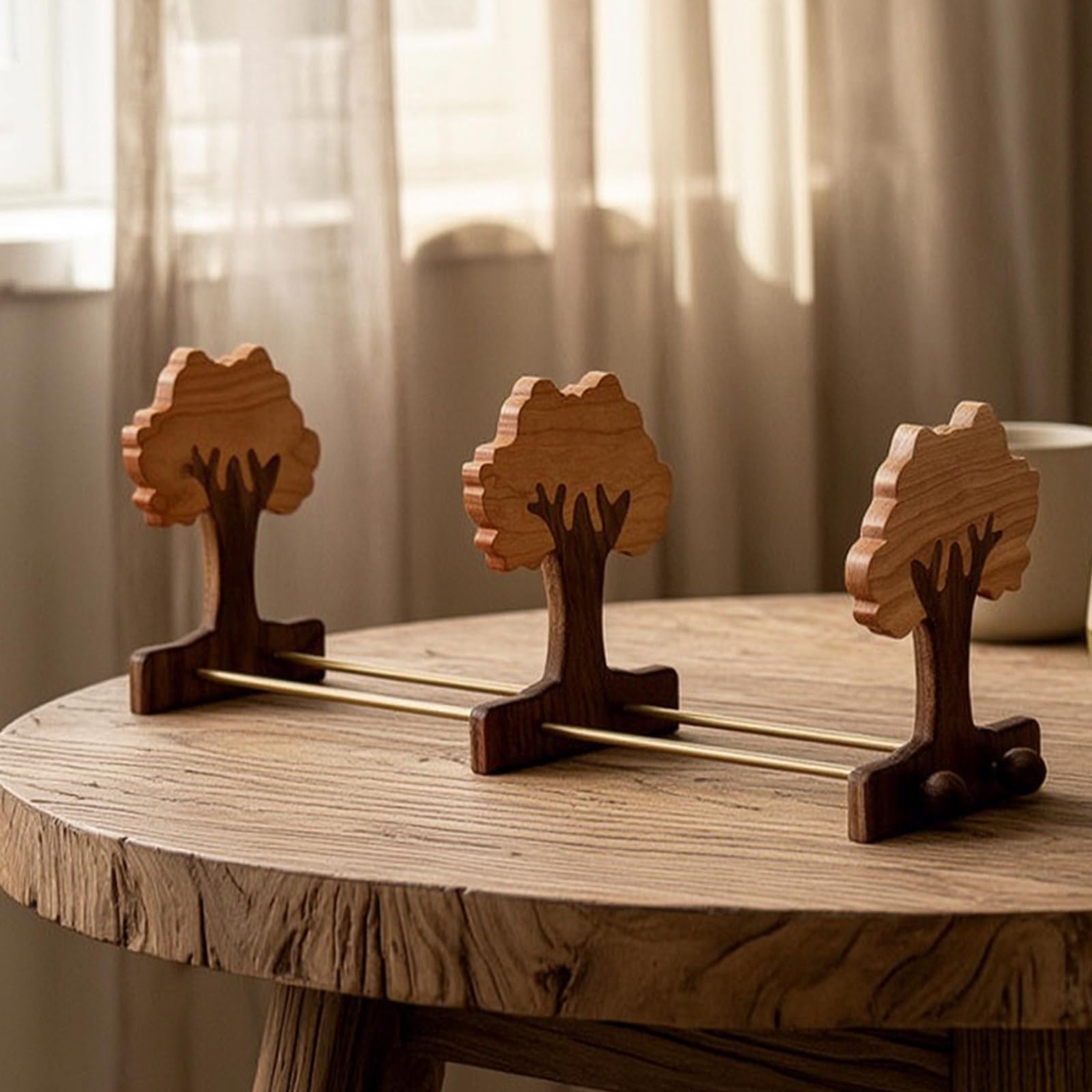 Buchständ aus natürlich Tischbuchständ platzsparend Buchstütze mit Baummotiv für Studenten, Büchwürm, Schreibtisch, Baum-Buchstütze Standardausführung Mit Einem Bereich
