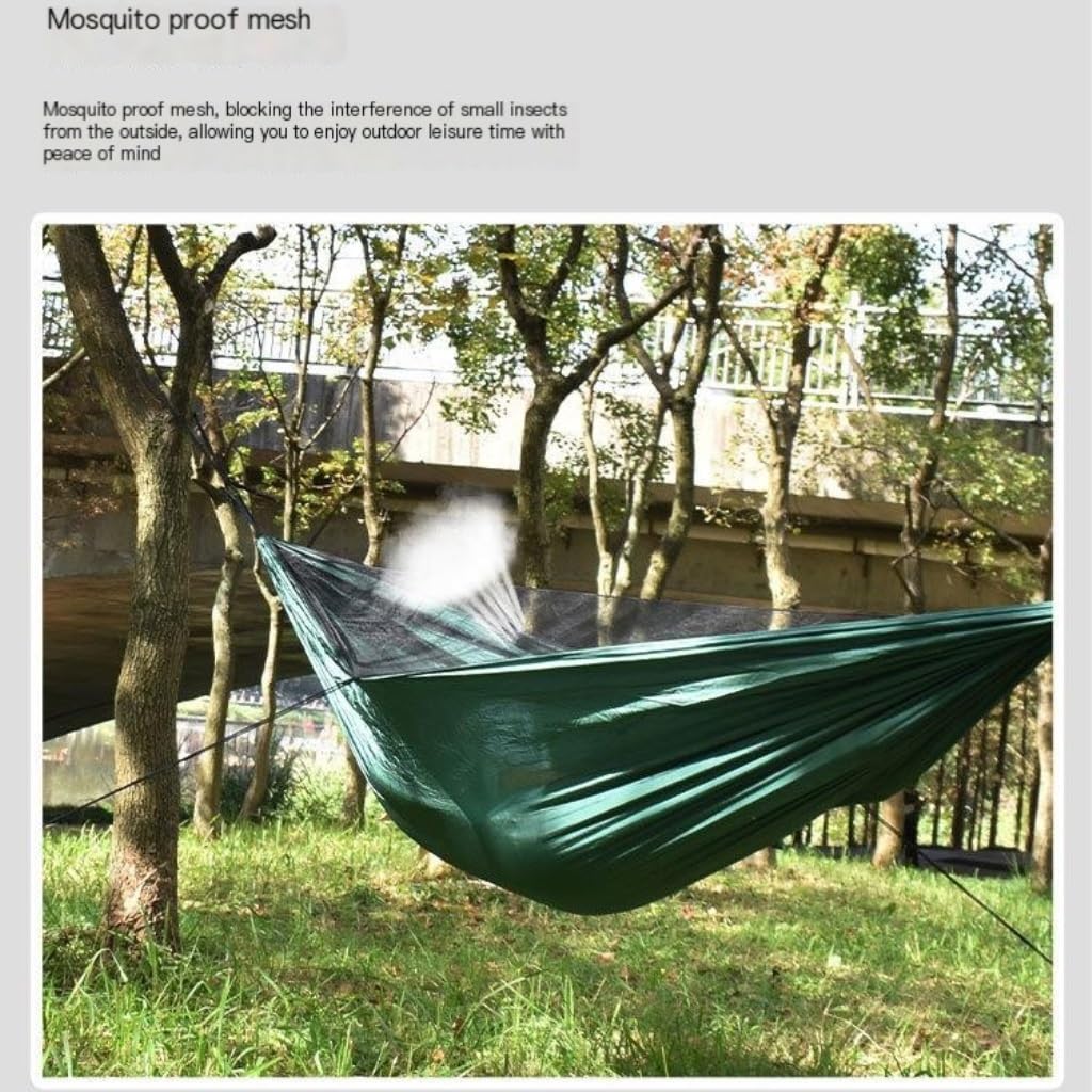 Nylonowy podwójny hamak z moskitierą